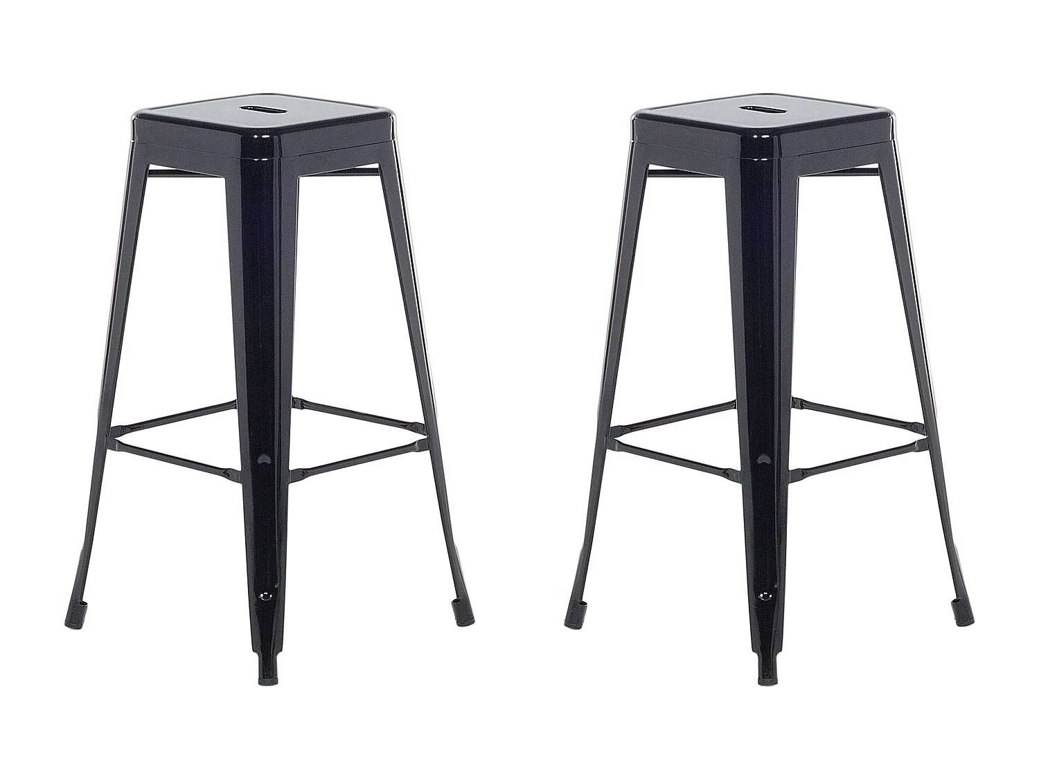 Lot de 2 tabourets de bar CABRILLO Métal Noir