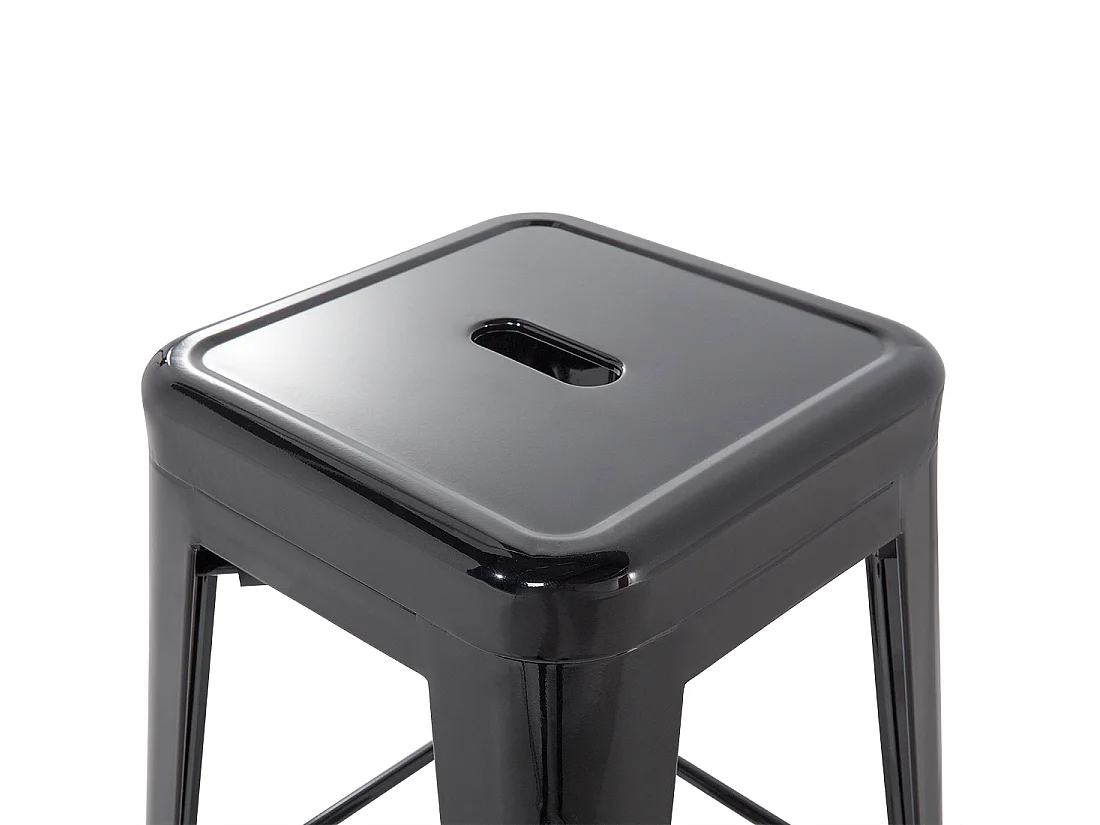 Lot de 2 tabourets de bar CABRILLO Métal Noir