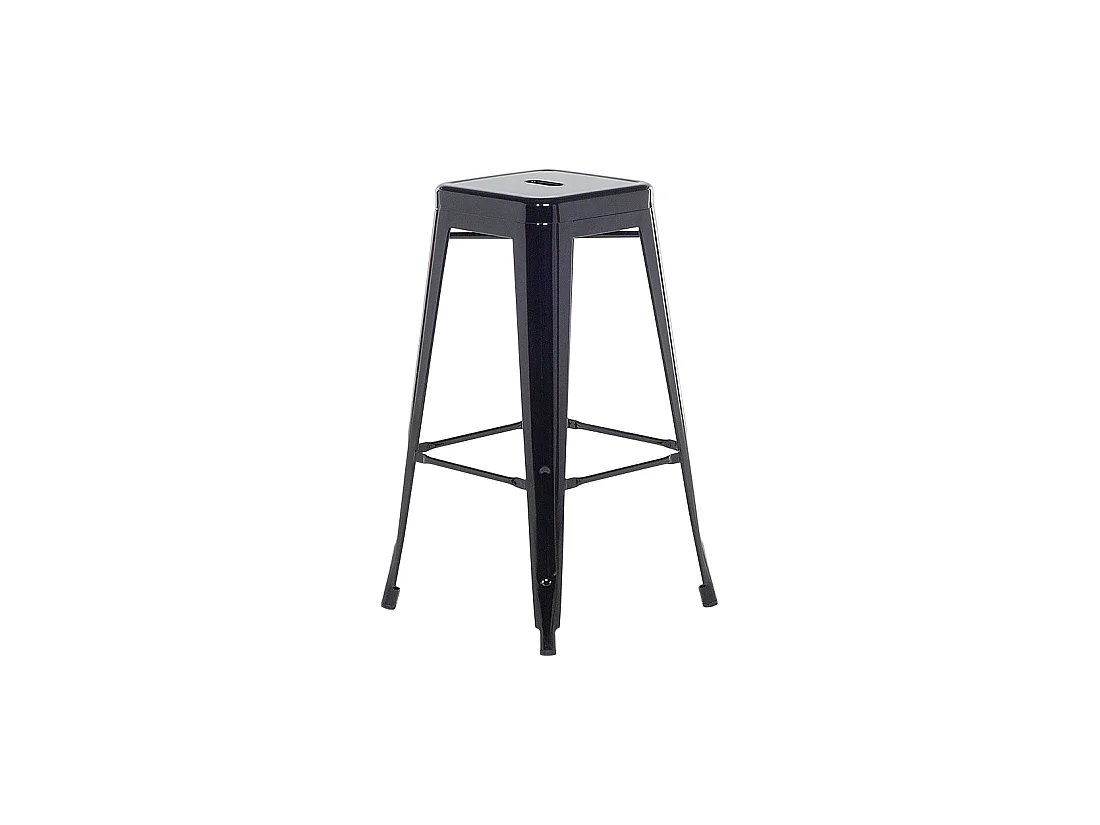 Hocker 2er Set in industriellem Stil Metall schwarz 76 cm Cabrillo