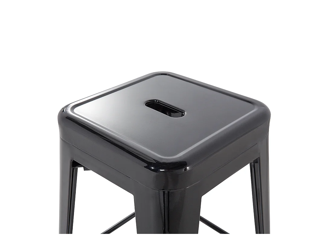 Hocker 2er Set in industriellem Stil Metall schwarz 76 cm Cabrillo