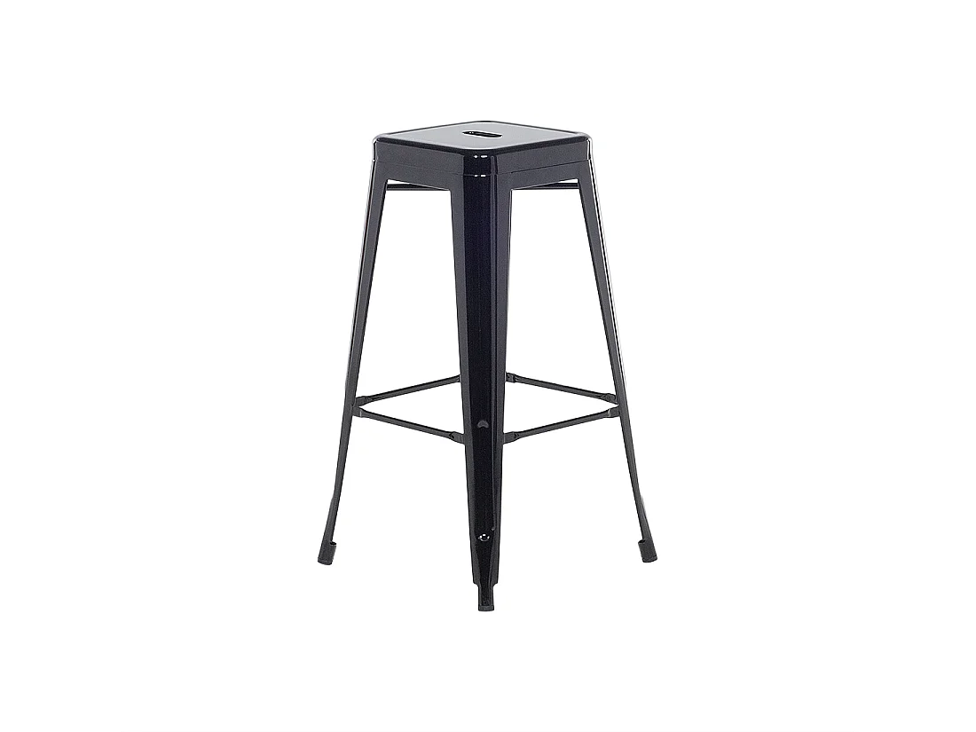 Hocker 2er Set in industriellem Stil Metall schwarz 76 cm Cabrillo