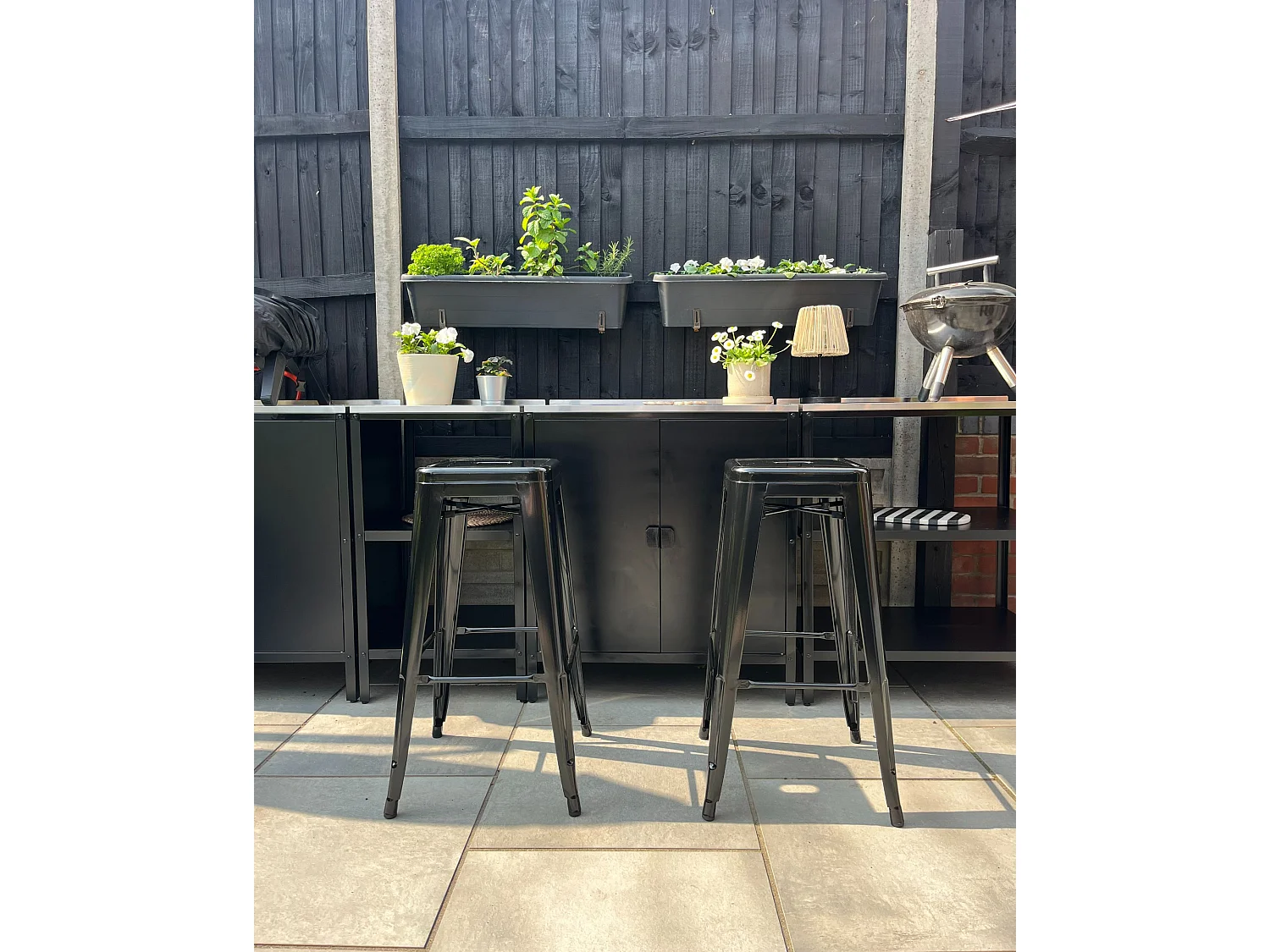 Set of 2 Bar Stools CABRILLO Metal Black