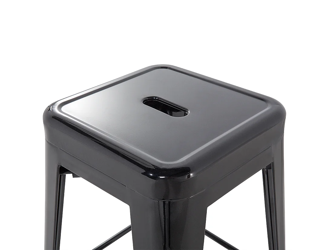 Lot de 2 tabourets de bar CABRILLO Métal Noir