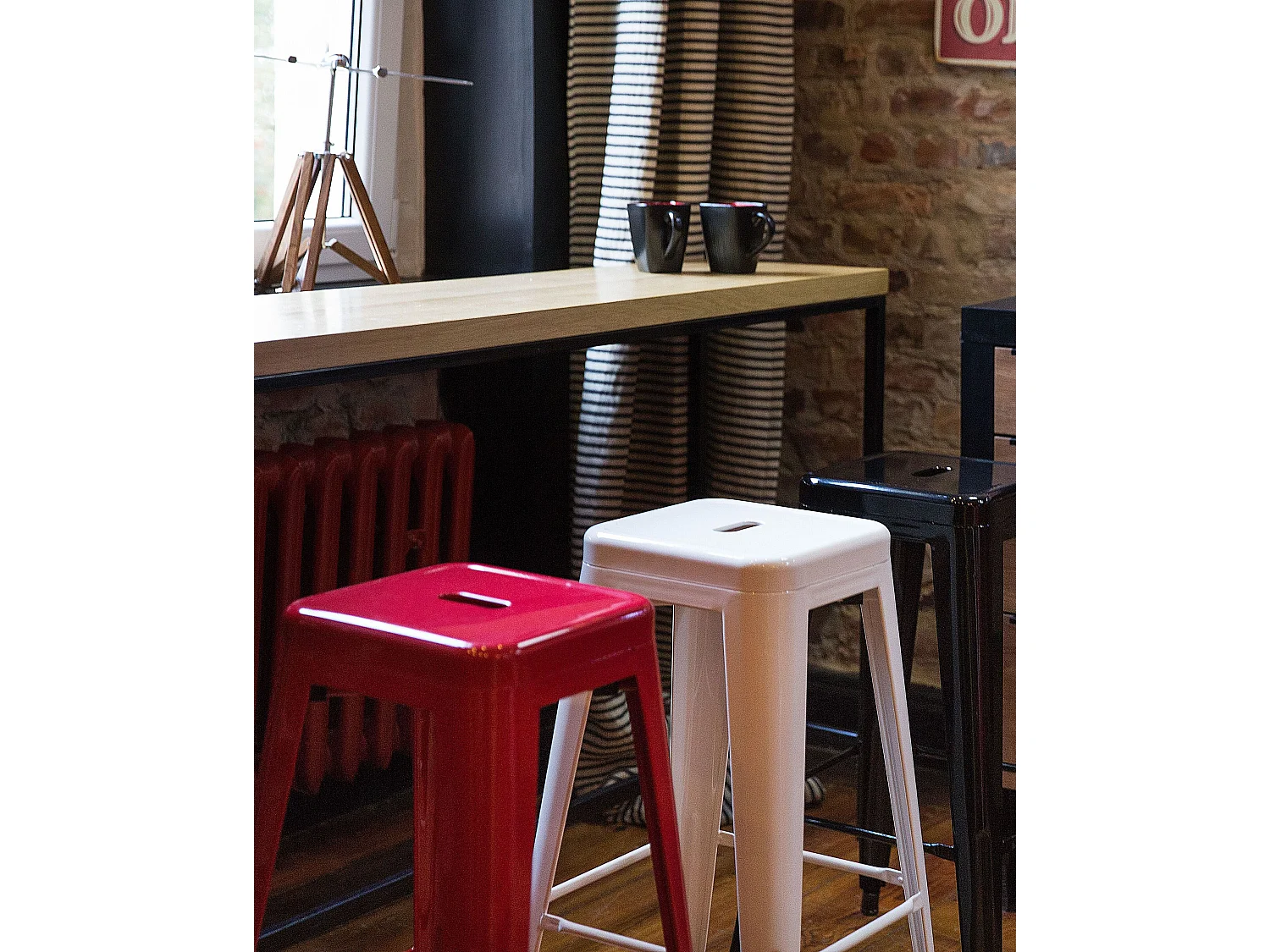 Lot de 2 tabourets de bar CABRILLO Métal Blanc