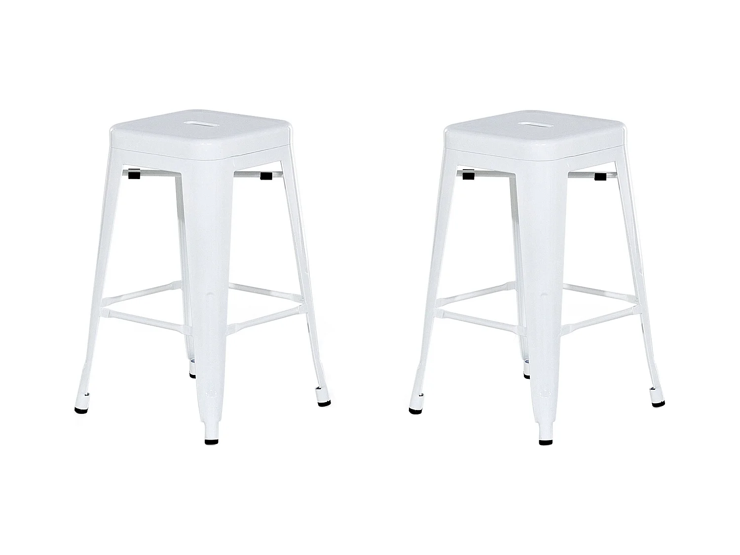 Lot de 2 tabourets de bar CABRILLO Métal Blanc