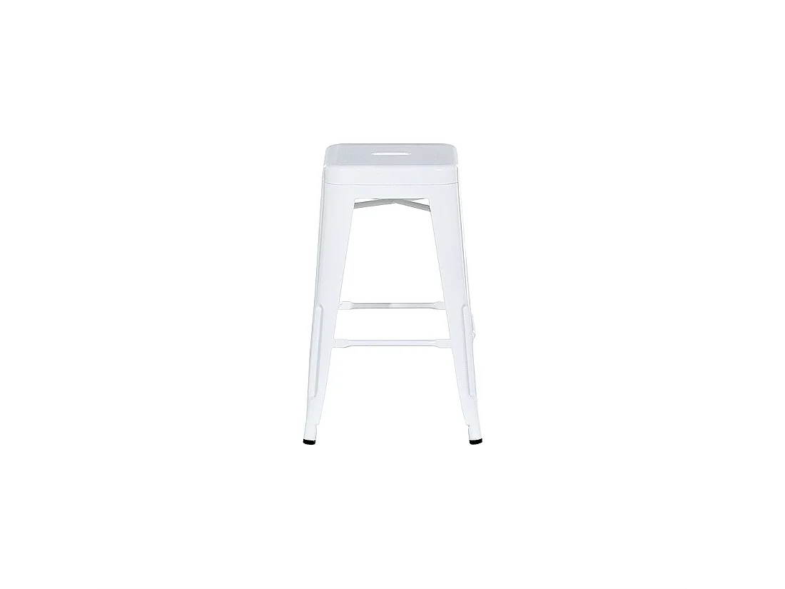 Hocker 2er Set in industriellem Stil Metall weiß 60 cm Cabrillo