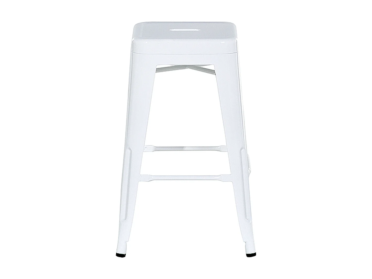 Hocker 2er Set in industriellem Stil Metall weiß 60 cm Cabrillo
