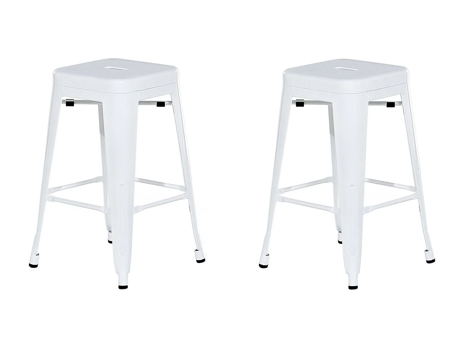 Lot de 2 tabourets de bar CABRILLO Métal Blanc