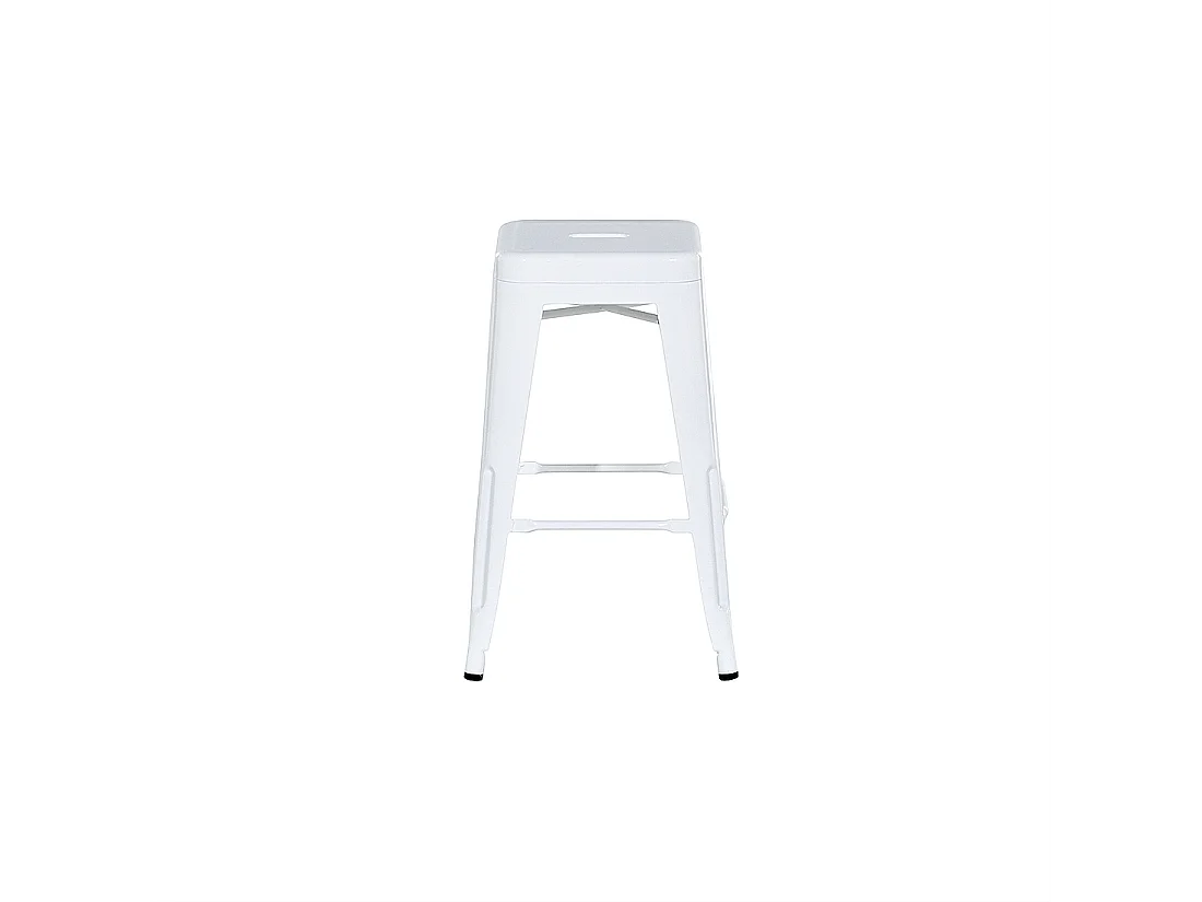 Zestaw 2 hokerów barowych CABRILLO Metal Biały