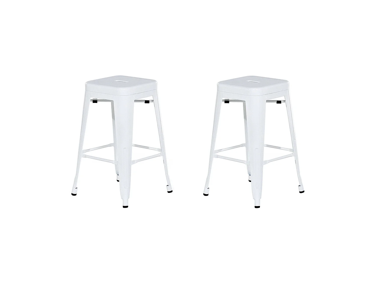 Lot de 2 tabourets de bar CABRILLO Métal Blanc