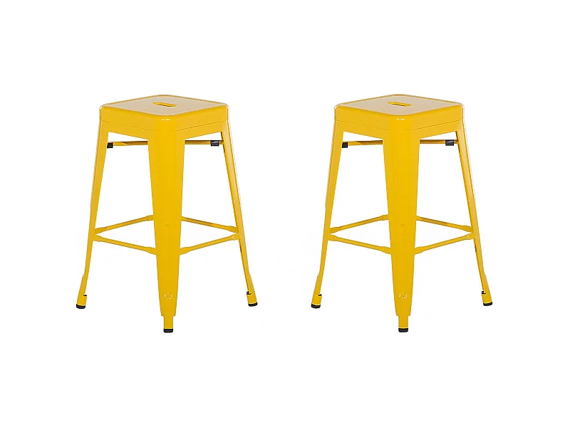 Lot de 2 tabourets de bar CABRILLO Métal Jaune