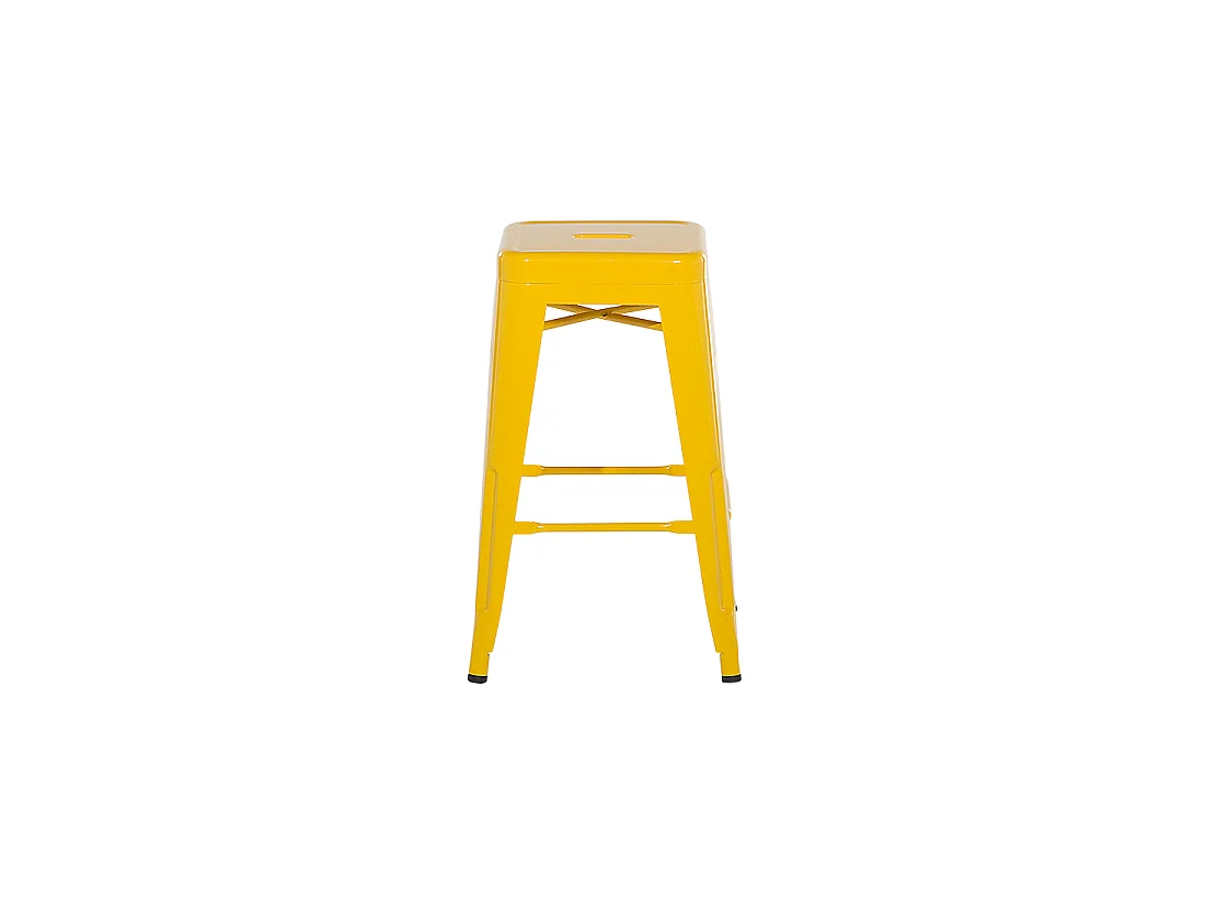 Hocker 2er Set in industriellem Stil Metall gelb 60 cm Cabrillo