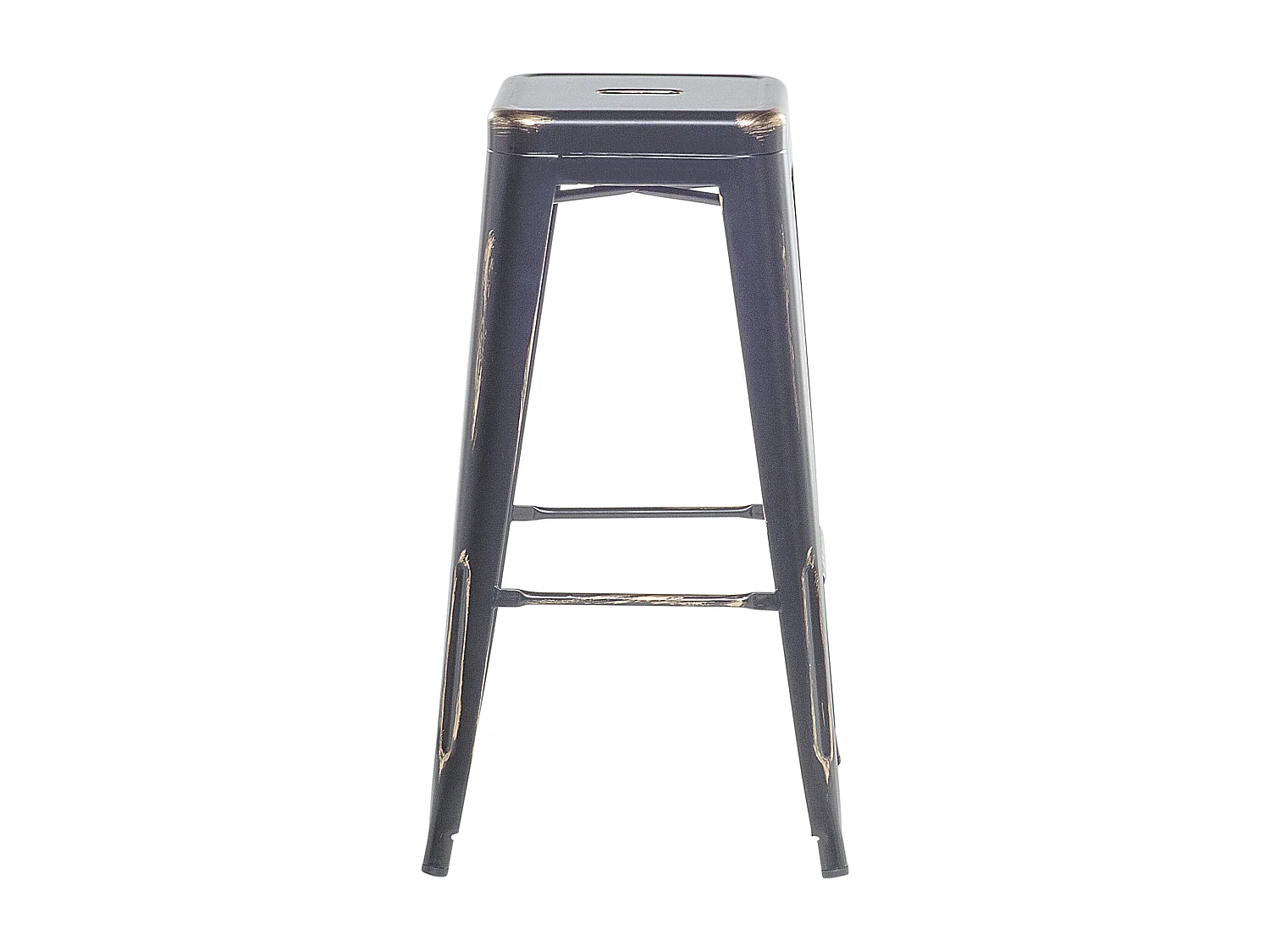 Hocker 2er Set in industriellem Stil Metall schwarz/gold 76 cm Cabrillo