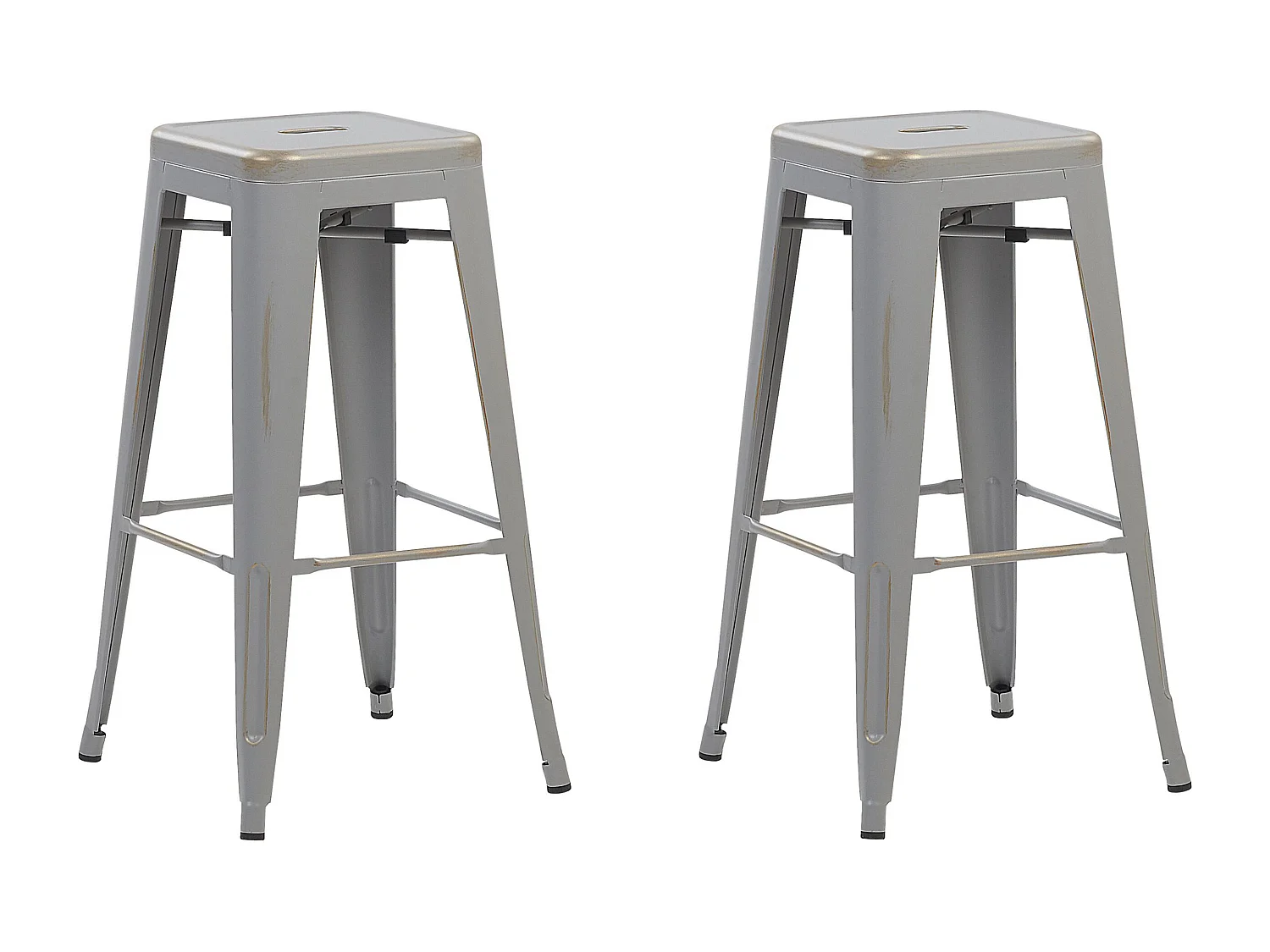 Set van 2 barkrukken CABRILLO Metaal Zilver