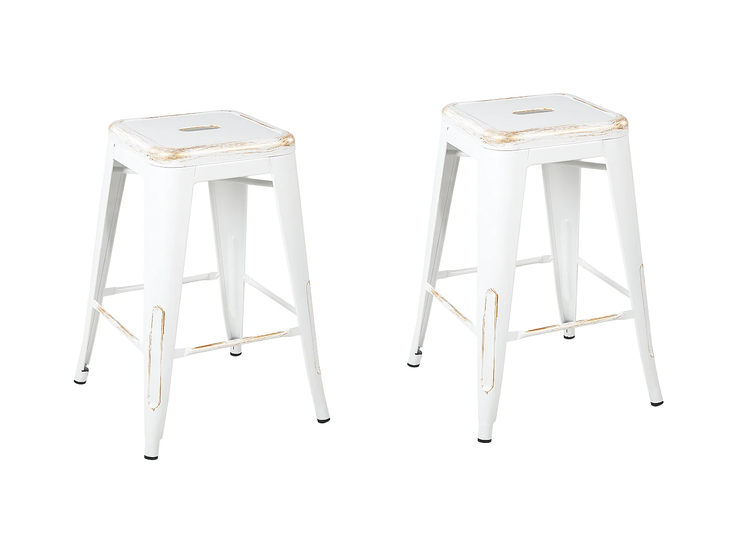 Tabouret de bar Set de 2 Métal Blanc CABRILLO