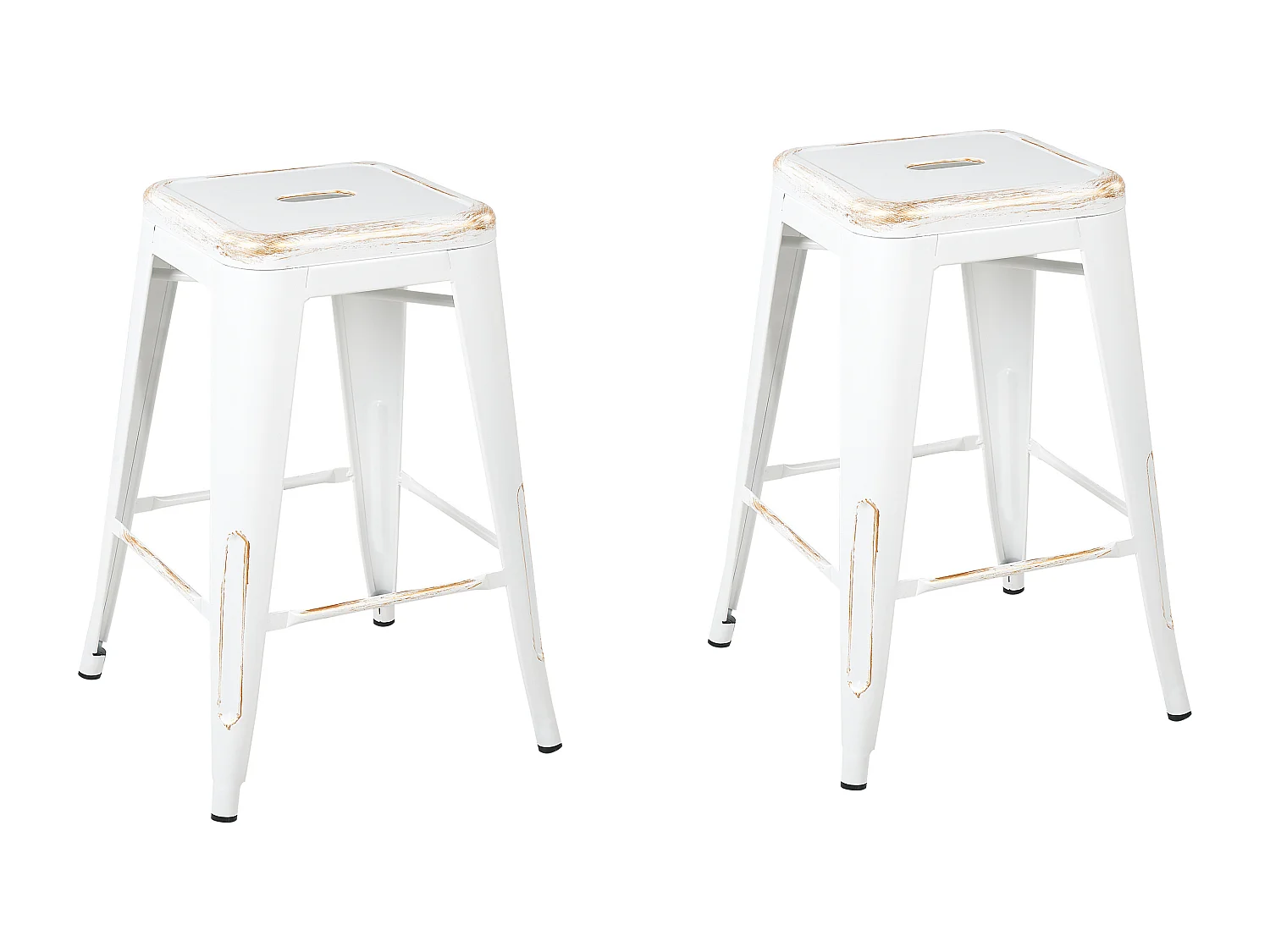 Tabouret de bar Set de 2 Métal Blanc CABRILLO