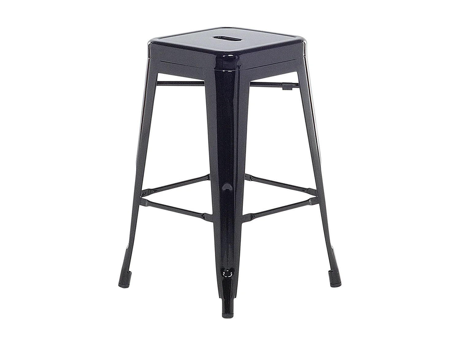 Hocker 2er Set in industriellem Stil Metall schwarz 60 cm Cabrillo