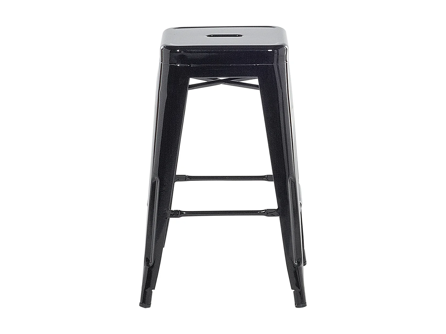 Hocker 2er Set in industriellem Stil Metall schwarz 60 cm Cabrillo