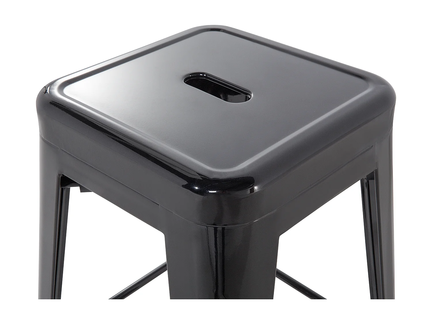 Hocker 2er Set in industriellem Stil Metall schwarz 60 cm Cabrillo