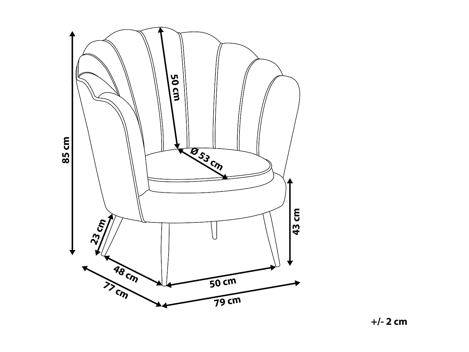 Fauteuil LOVIKKA Velours Bleu marine