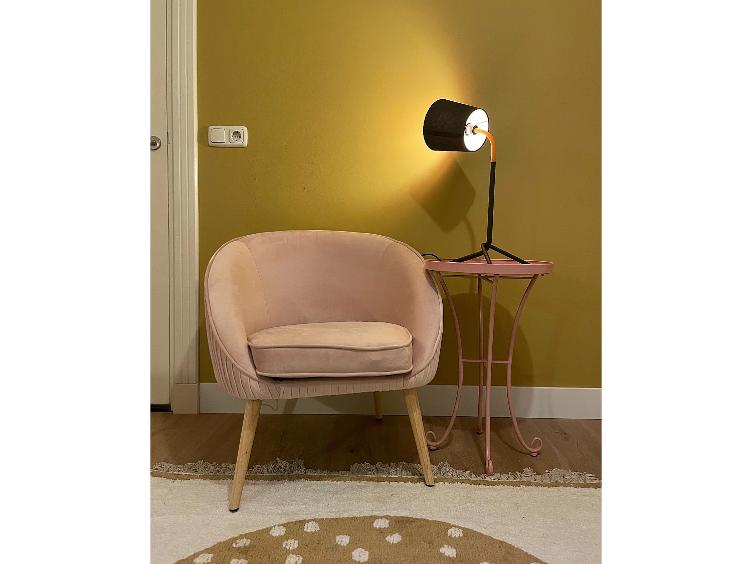 Fauteuil TROMSO Velours Rose