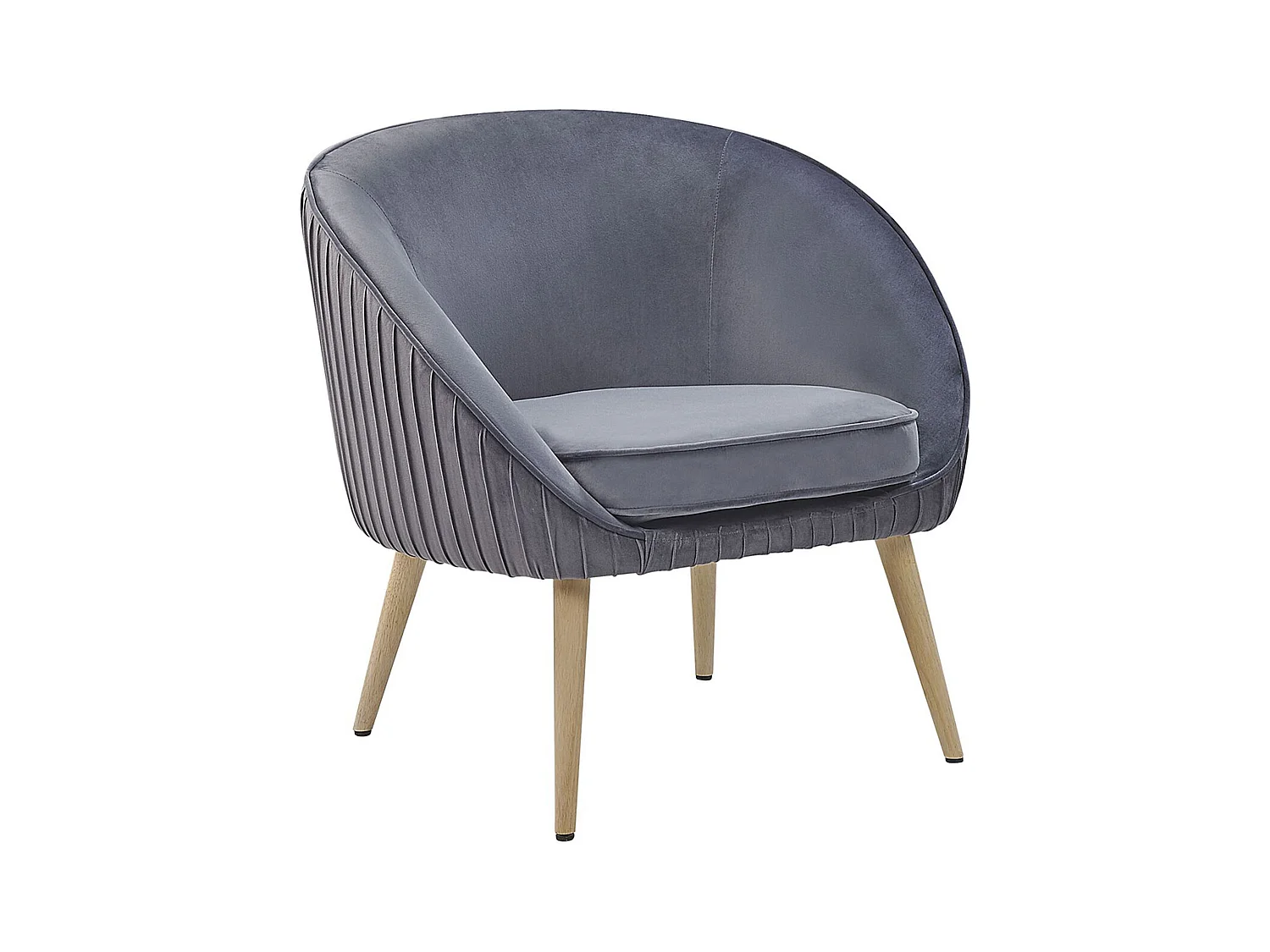 Moderner Retro-Sessel aus Samtstoff in Grau Tromso