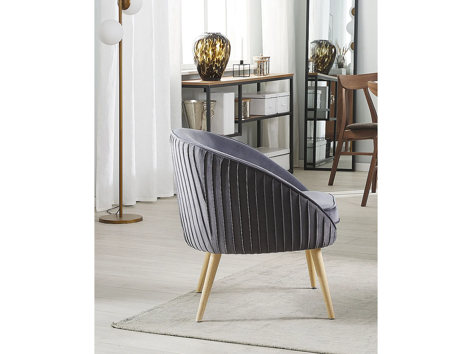 Fauteuil TROMSO Fluweel Grijs