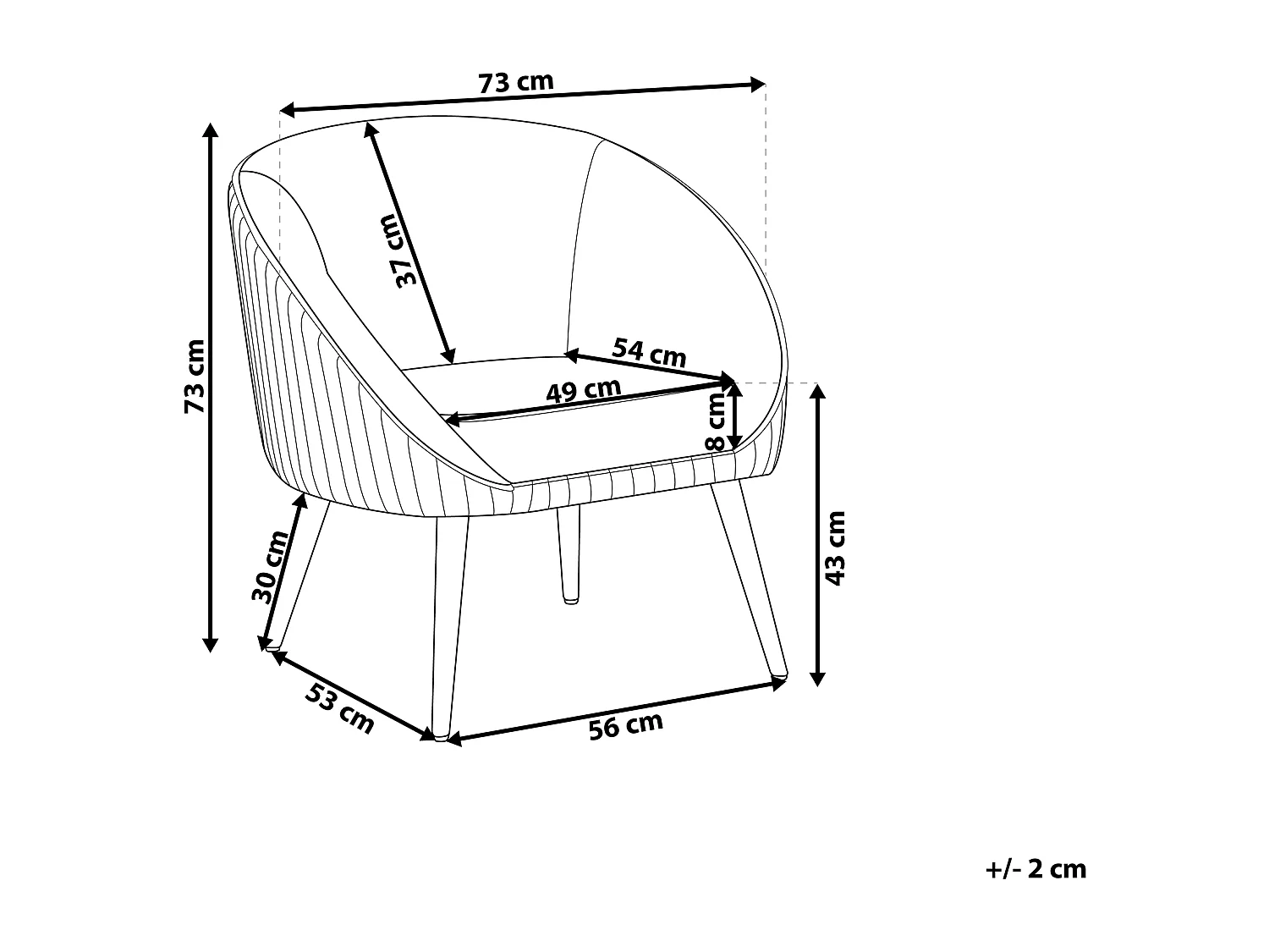 Fauteuil TROMSO Fluweel Grijs