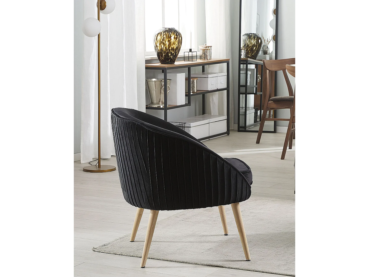 Fauteuil TROMSO Fluweel Zwart