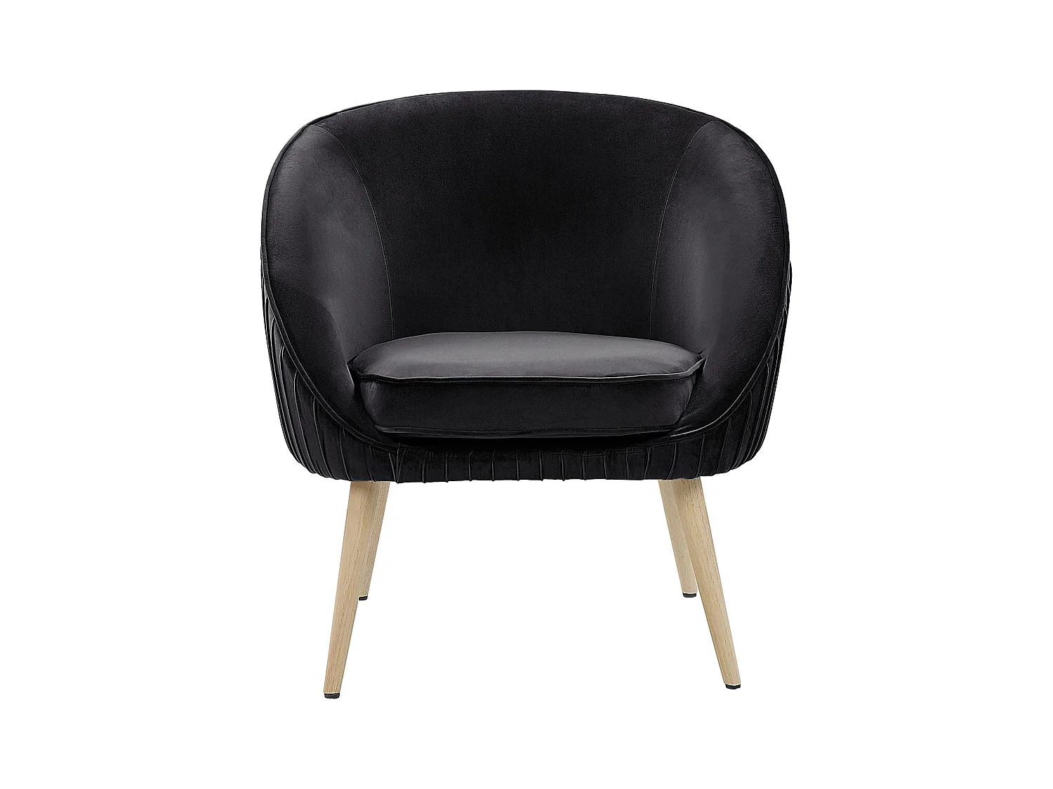 Moderner Retro-Sessel aus Samtstoff in Schwarz Tromso