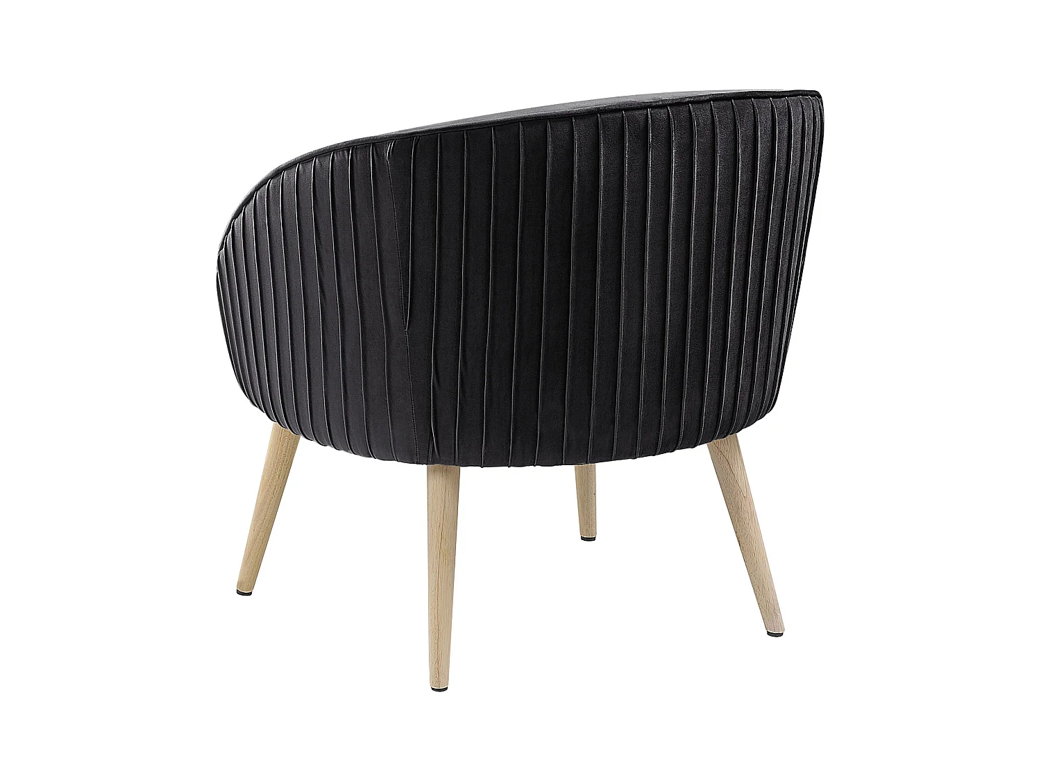 Moderner Retro-Sessel aus Samtstoff in Schwarz Tromso