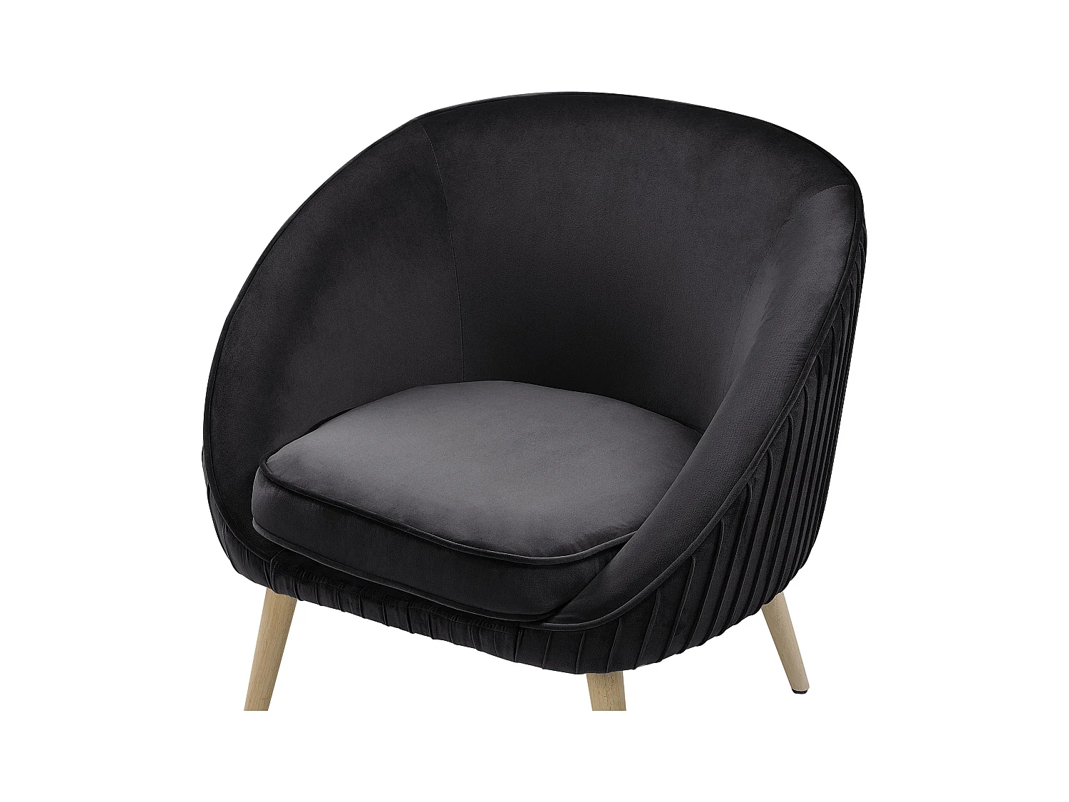 Moderner Retro-Sessel aus Samtstoff in Schwarz Tromso