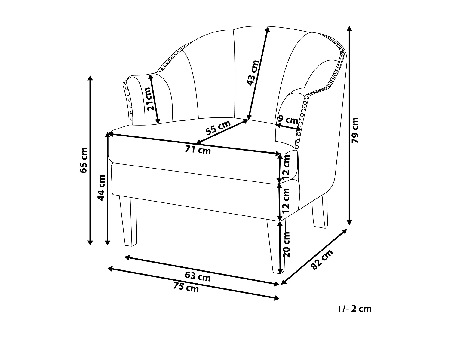 Fauteuil ELVERUM Stof Lichtgrijs