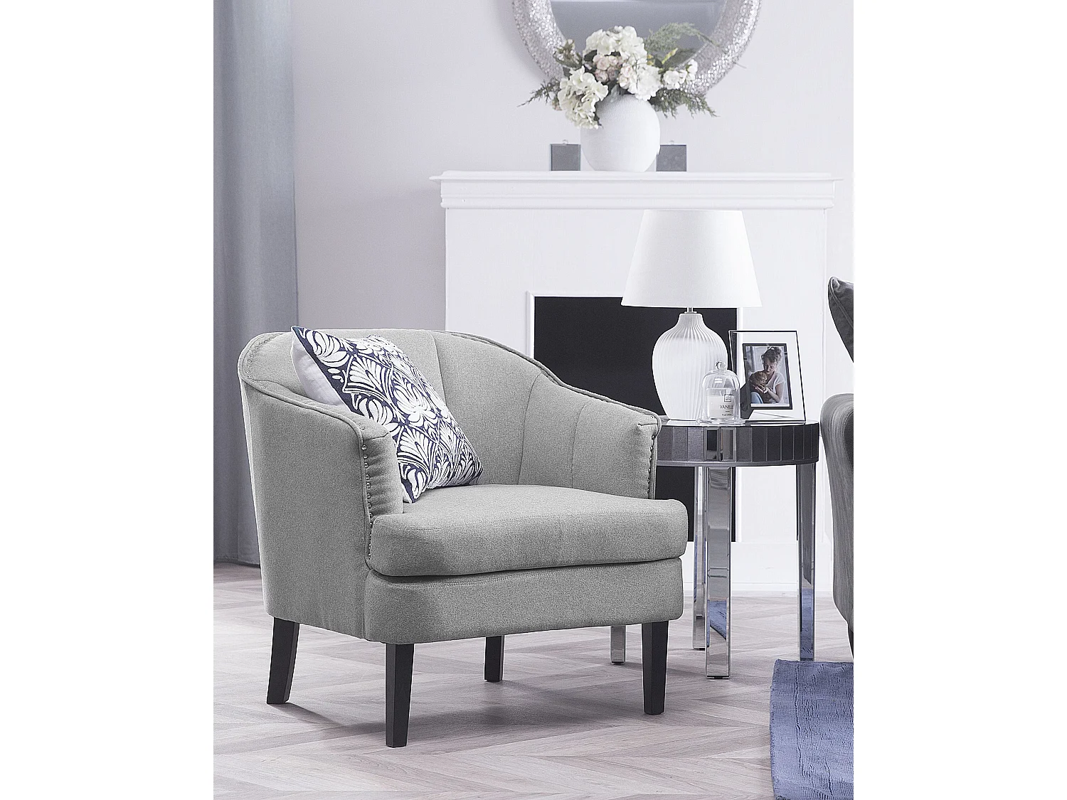 Fauteuil ELVERUM Tissu Gris clair