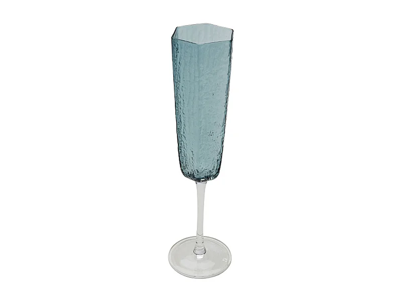 Verre à champagne Cascata bleu