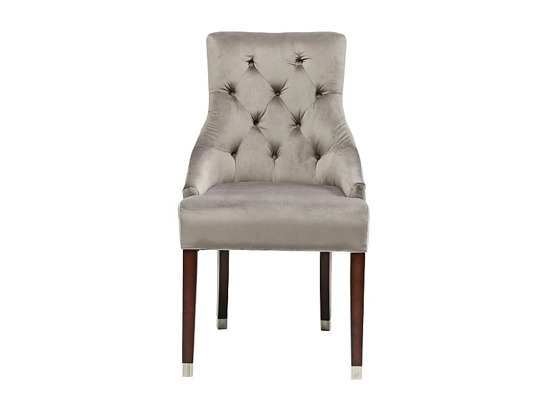 Chaise Prince velours gris