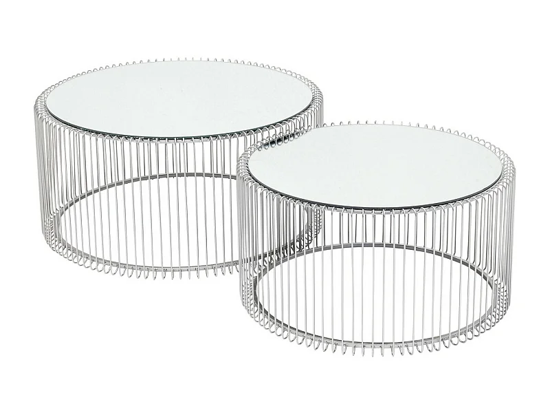 Table basse Wire argenté (2/Set)