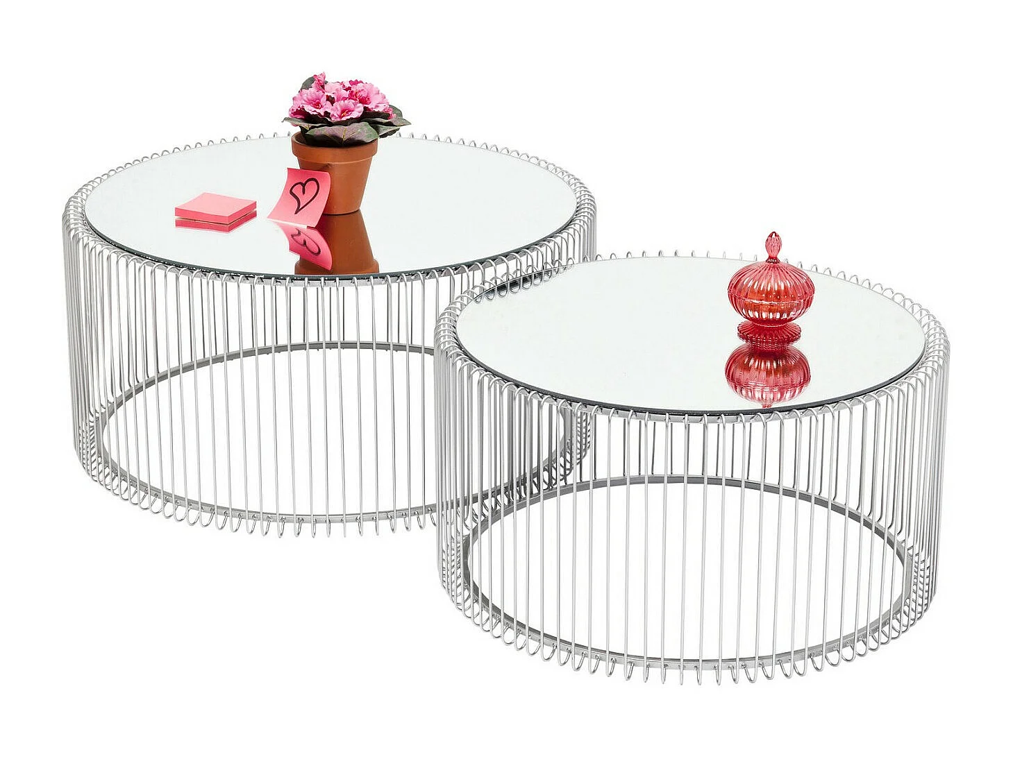 Table basse Wire argenté (2/Set)