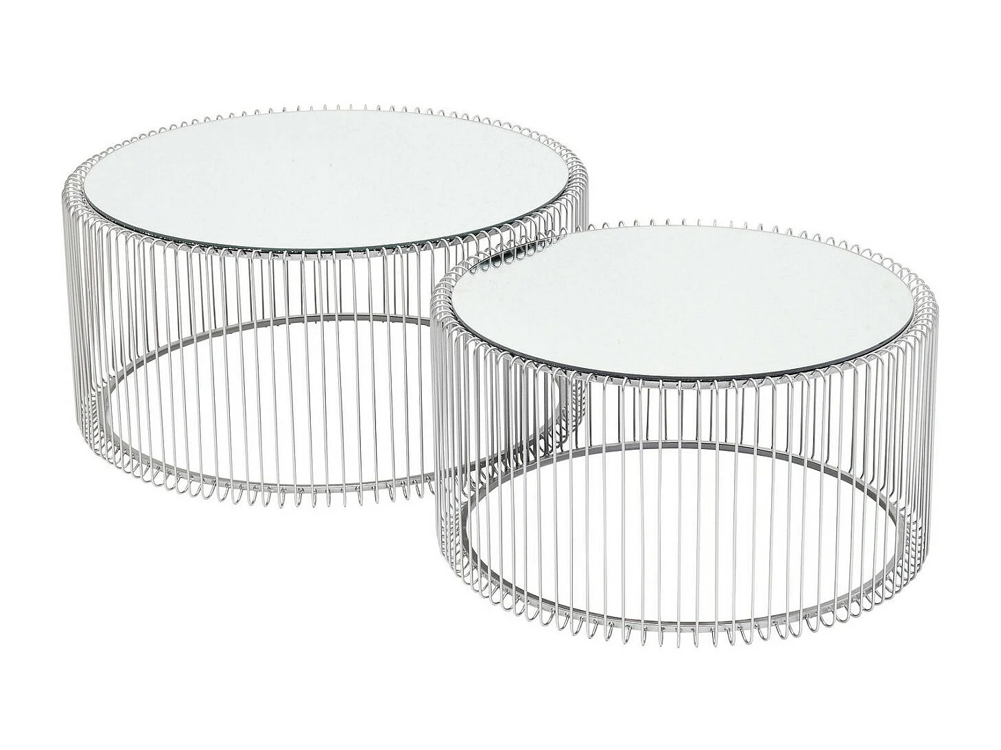 Table basse Wire argenté (2/Set)