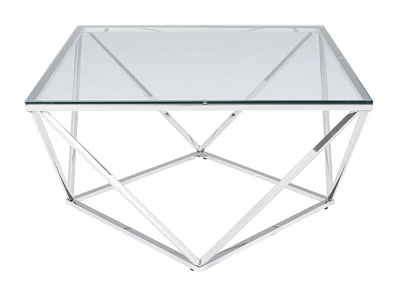 Table basse Cristallo argenté 80x80cm