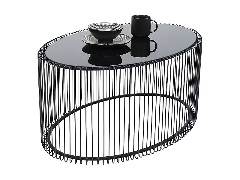 Table basse Wire Uno noir 60x90cm