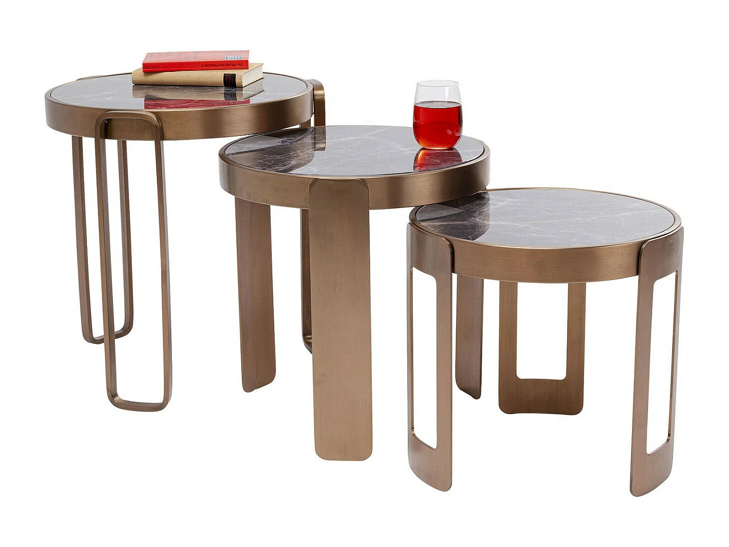 Table basse Perelli laiton (3/set)