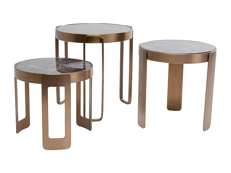 Table basse Perelli laiton (3/set)