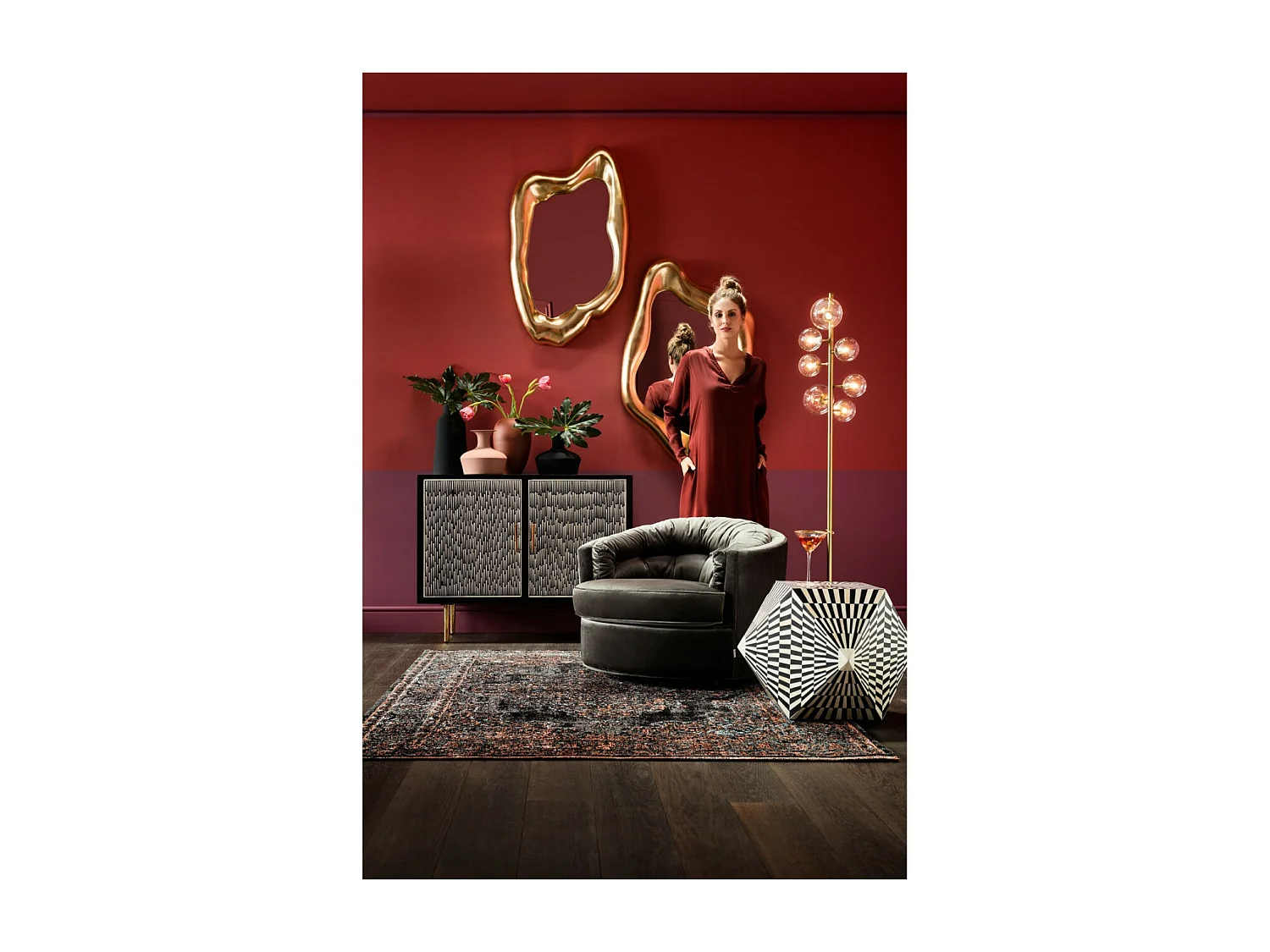 Miroir Hologram doré 117x68cm