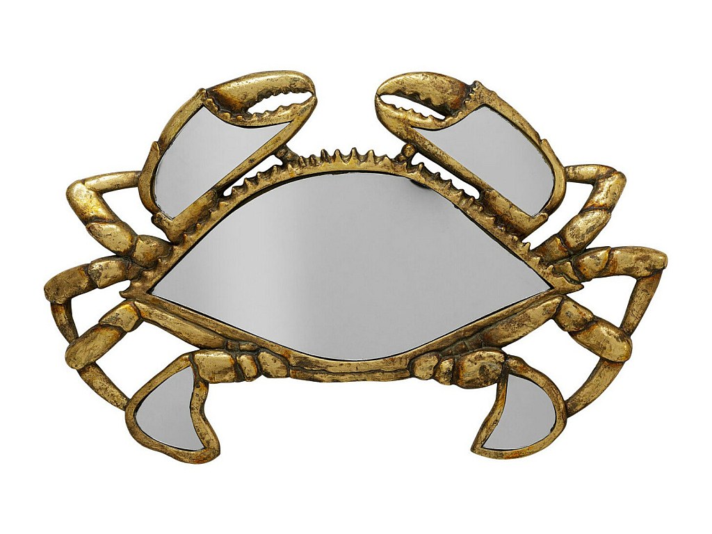 Miroir mural asymétrique doré