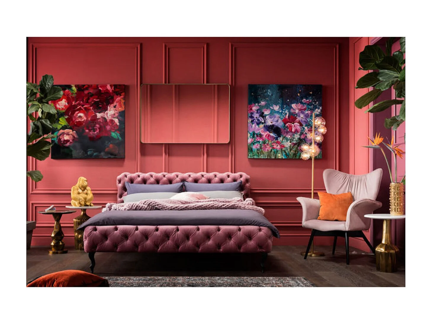 Spiegel Curve Rectangular Brass 80x120cm