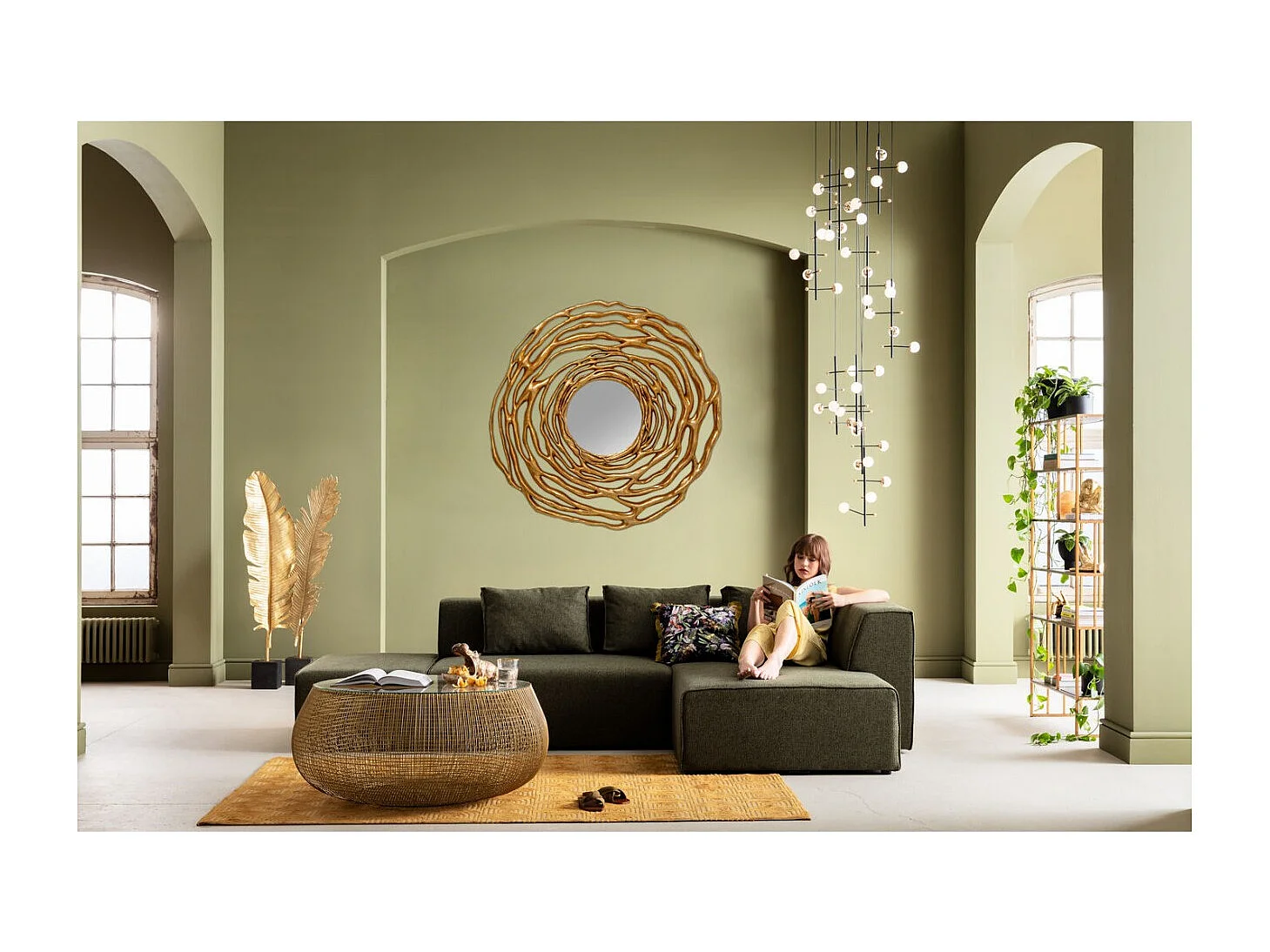 Wandspiegel Twiggy Gold Ø121cm