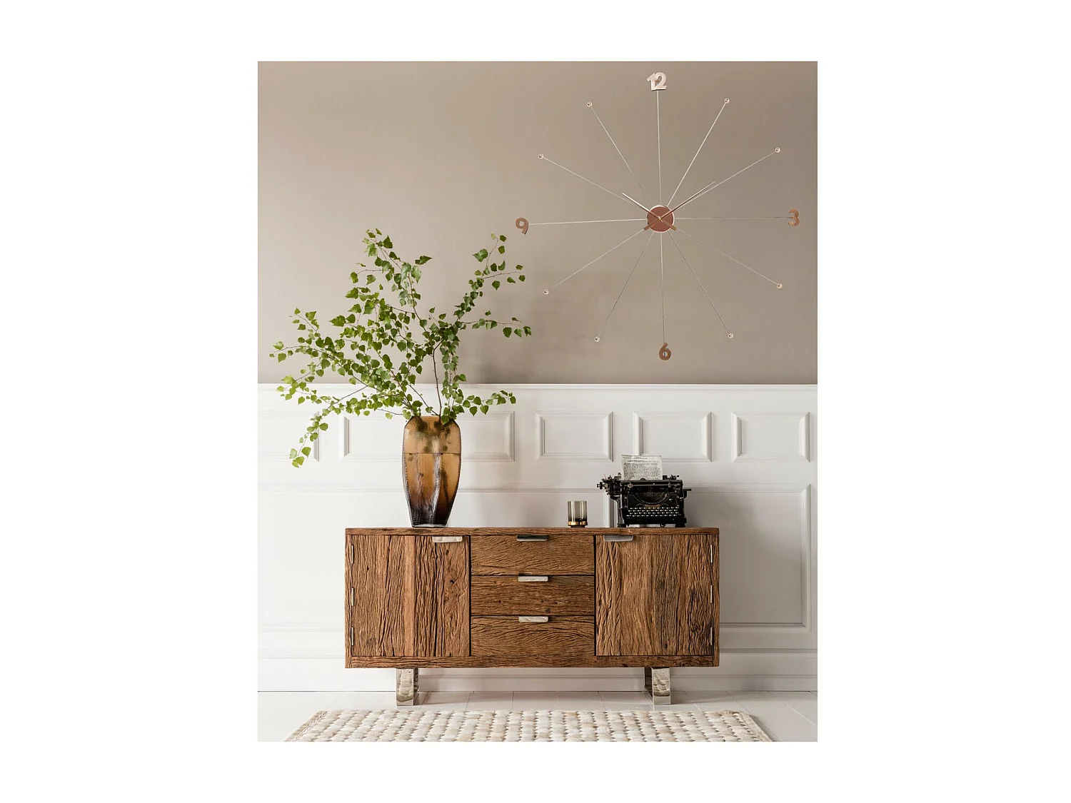 Orologio da parete Like Umbrella oro rosa