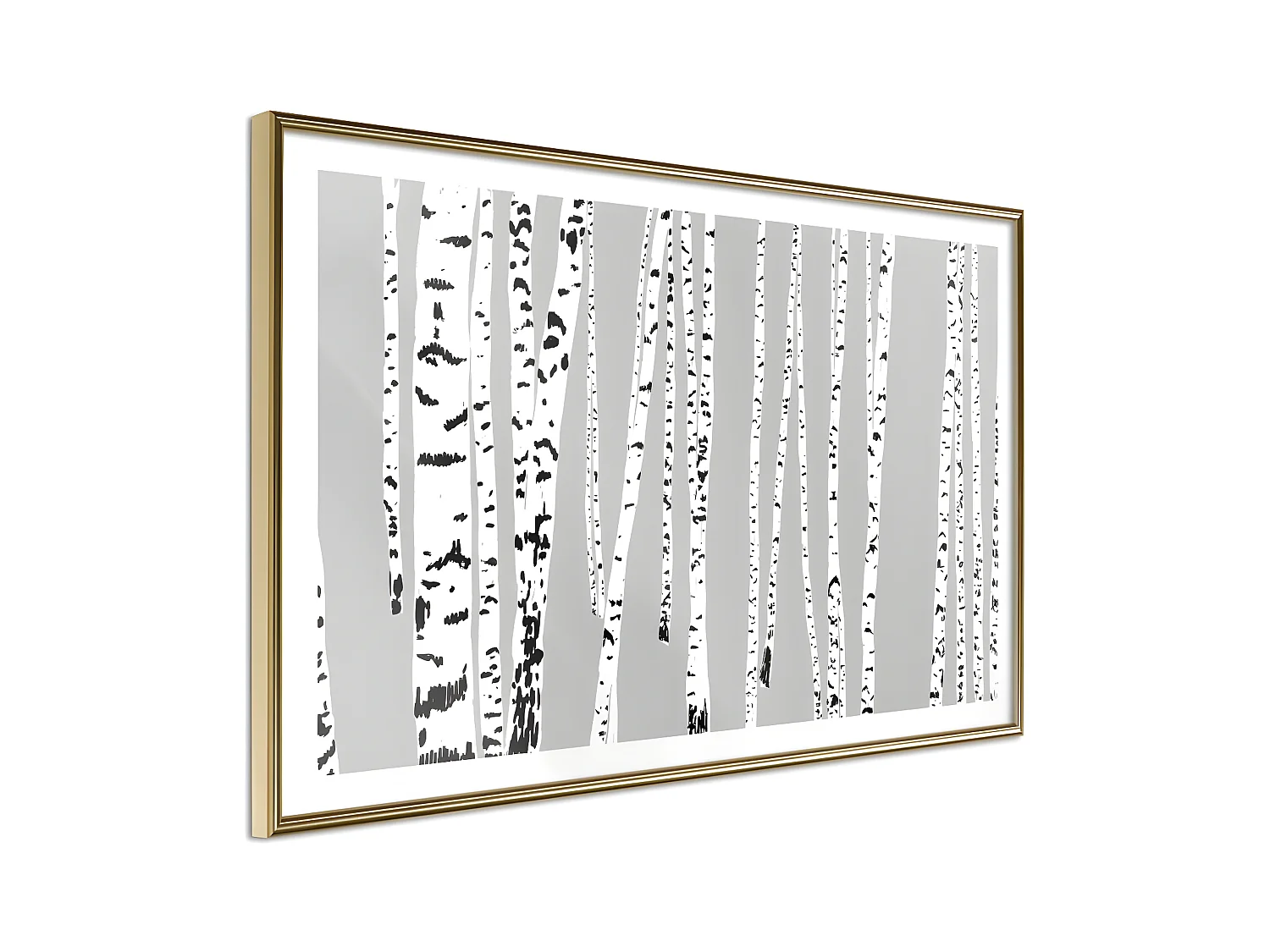 Affiche Murale Encadrée "Birch Wood " 60 x 40 cm Or