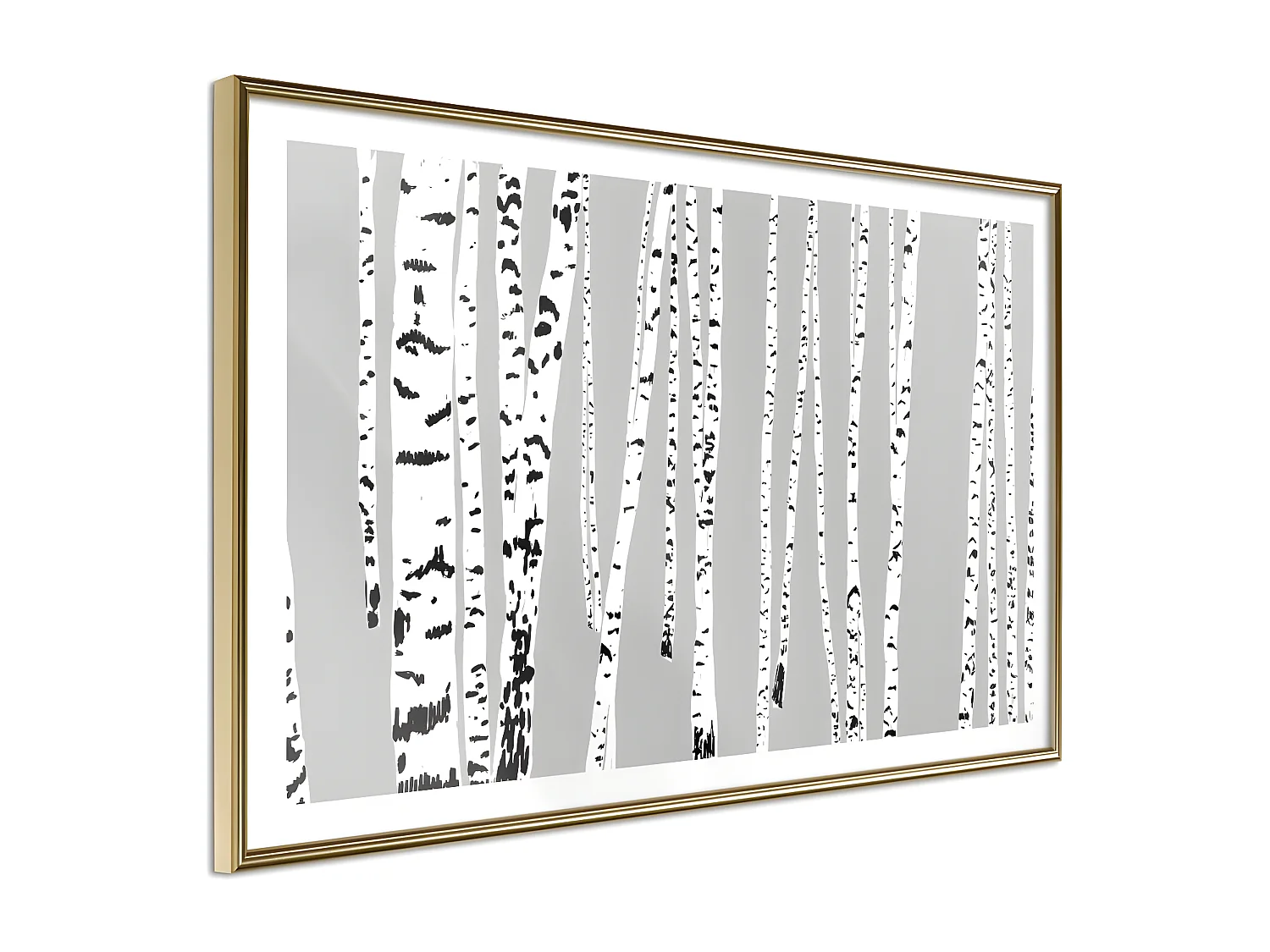 Affiche Murale Encadrée "Birch Wood " 60 x 40 cm Or